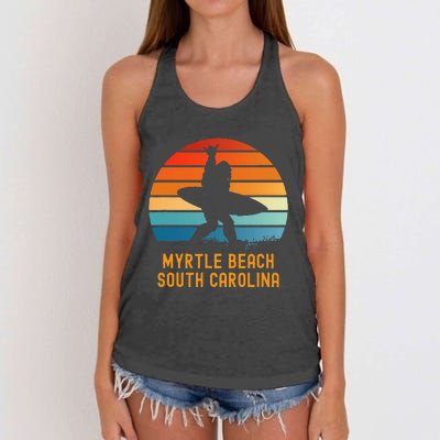 Myrtle Beach South Carolina Sasquatch Souvenir Women's Knotted Racerback Tank