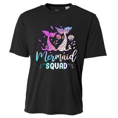 Mermaid Birthday Squad Party Girl Women Mermaid Cooling Performance Crew T-Shirt