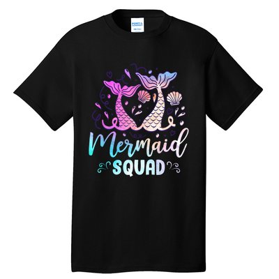 Mermaid Birthday Squad Party Girl Women Mermaid Tall T-Shirt