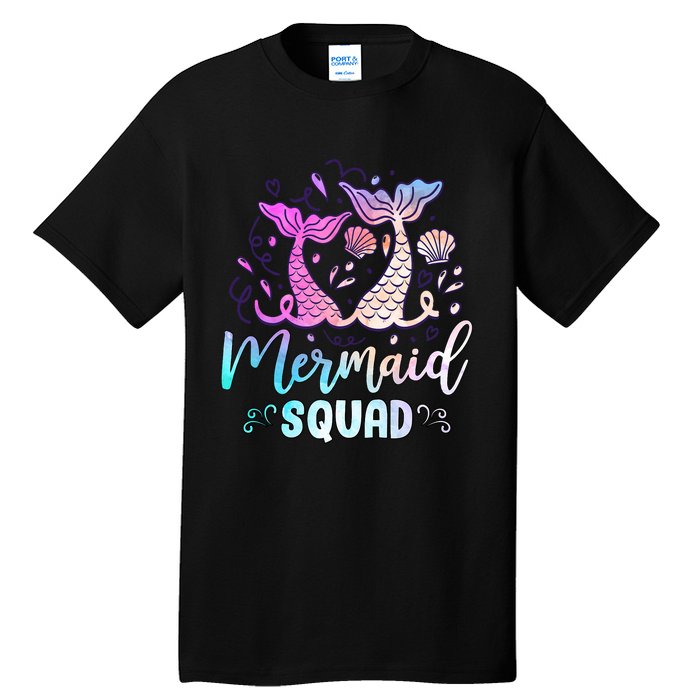 Mermaid Birthday Squad Party Girl Women Mermaid Tall T-Shirt