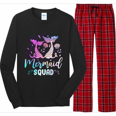 Mermaid Birthday Squad Party Girl Women Mermaid Long Sleeve Pajama Set