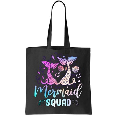 Mermaid Birthday Squad Party Girl Women Mermaid Tote Bag