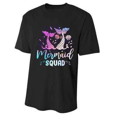 Mermaid Birthday Squad Party Girl Women Mermaid Performance Sprint T-Shirt