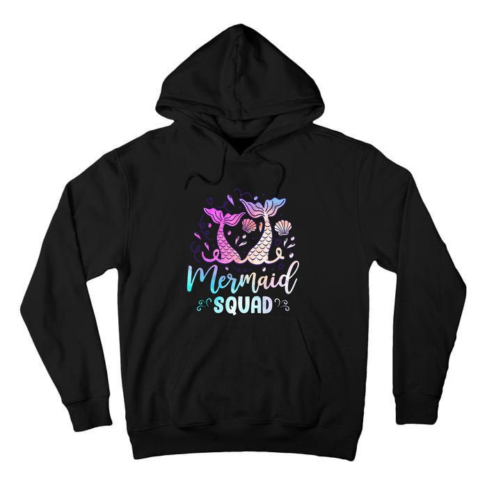 Mermaid Birthday Squad Party Girl Women Mermaid Tall Hoodie