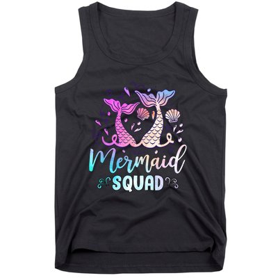 Mermaid Birthday Squad Party Girl Women Mermaid Tank Top