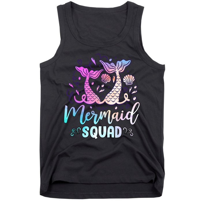 Mermaid Birthday Squad Party Girl Women Mermaid Tank Top