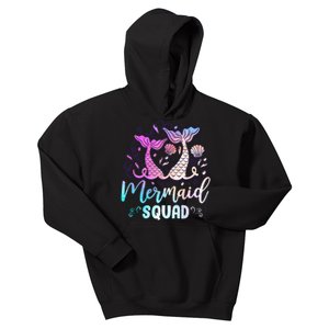 Mermaid Birthday Squad Party Girl Women Mermaid Kids Hoodie