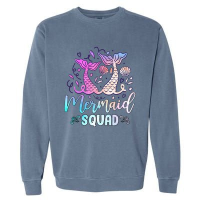 Mermaid Birthday Squad Party Girl Women Mermaid Garment-Dyed Sweatshirt