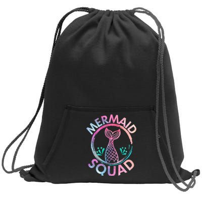 Mermaid Birthday Squad Party Sweatshirt Cinch Pack Bag