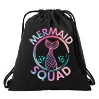 Mermaid Birthday Squad Party Drawstring Bag