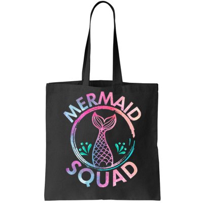 Mermaid Birthday Squad Party Tote Bag