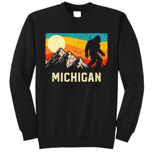 Michigan Bigfoot Sasquatch Mountains Retro Hiking Sweatshirt