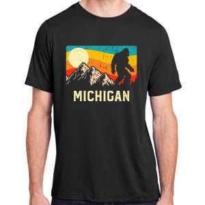 Michigan Bigfoot Sasquatch Mountains Retro Hiking Adult ChromaSoft Performance T-Shirt