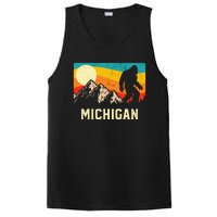 Michigan Bigfoot Sasquatch Mountains Retro Hiking PosiCharge Competitor Tank