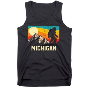 Michigan Bigfoot Sasquatch Mountains Retro Hiking Tank Top