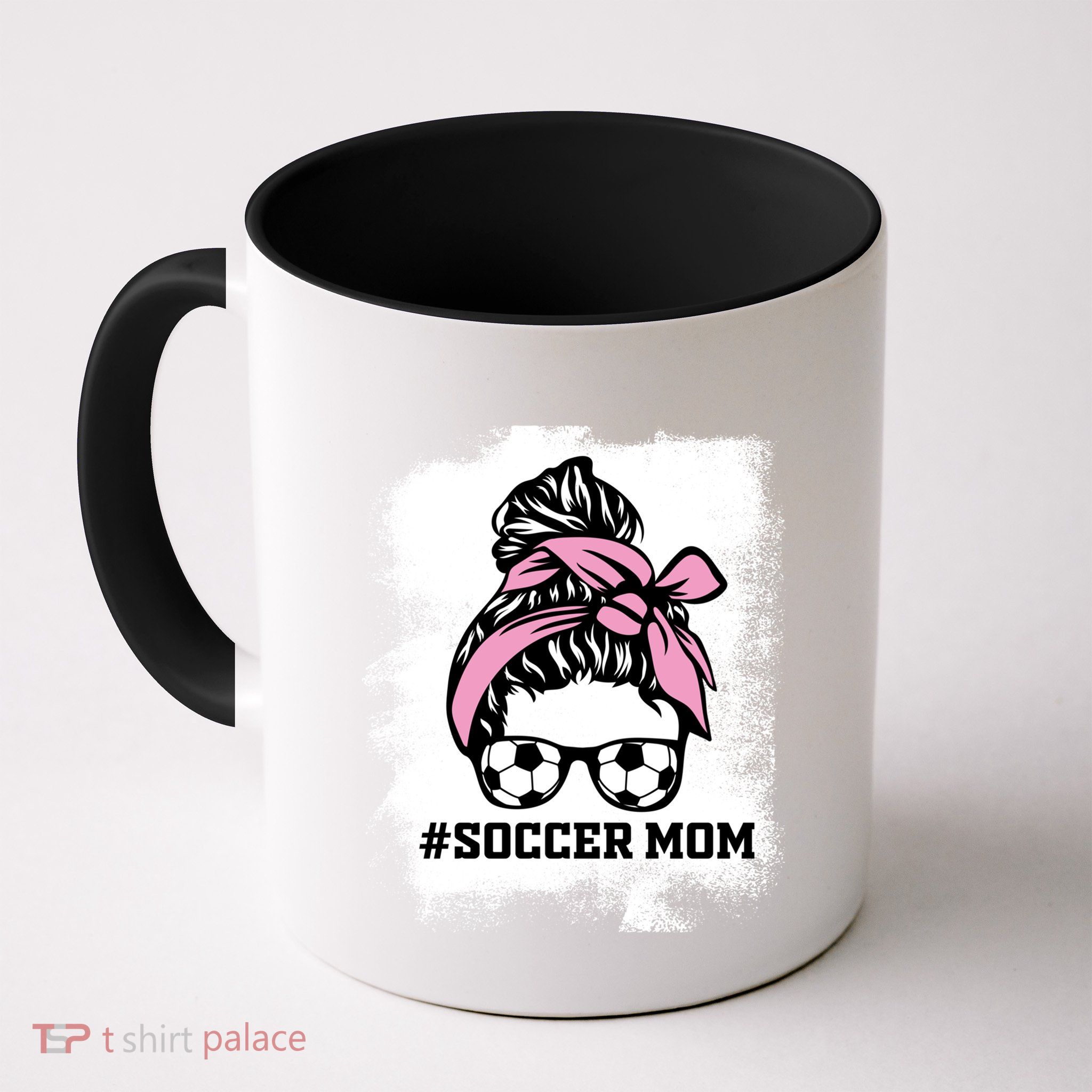 Messy Bun Soccer Mom Life Bleached Game Day Cheer Mom Gift Mug