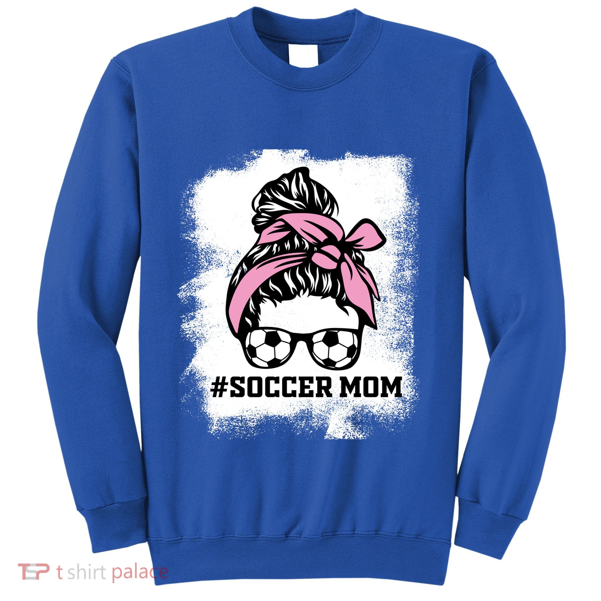 Messy Bun Soccer Mom Life Bleached Game Day Cheer Mom Gift Sweatshirt