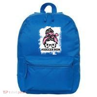 Messy Bun Soccer Mom Life Bleached Game Day Cheer Mom Gift 16 in Basic Backpack