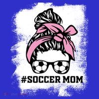 Messy Bun Soccer Mom Life Bleached Game Day Cheer Mom Gift 16 in Basic Backpack