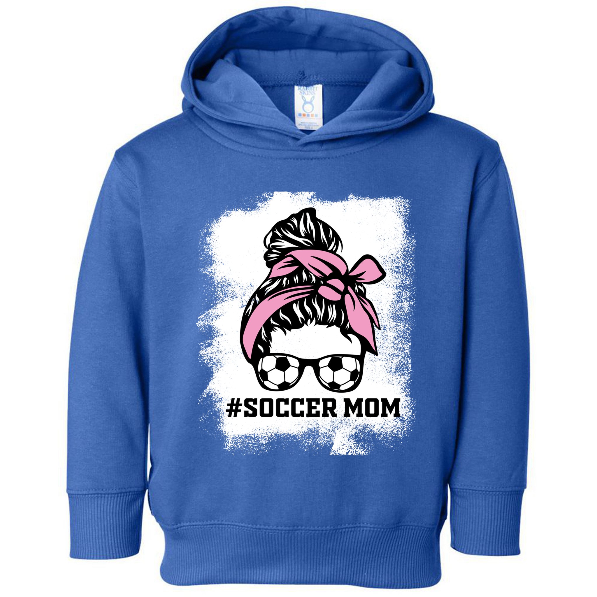 Messy Bun Soccer Mom Life Bleached Game Day Cheer Mom Gift Toddler Hoodie