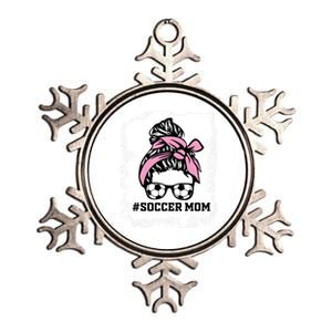 Messy Bun Soccer Mom Life Bleached Game Day Cheer Mom Gift Metallic Star Ornament