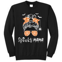 Messy Bun Spooky Mama Mom Funny Halloween Costume Skull Sweatshirt