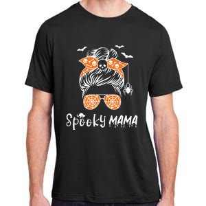 Messy Bun Spooky Mama Mom Funny Halloween Costume Skull Adult ChromaSoft Performance T-Shirt