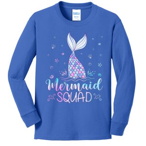 Mermaid Birthday Squad Party Women Mermaid Kids Long Sleeve Shirt