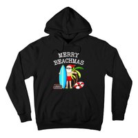 Merry Beachmas Santa Surfer Christmas In July Summer Lovers Hoodie