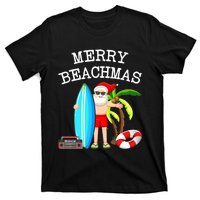 Merry Beachmas Santa Surfer Christmas In July Summer Lovers T-Shirt