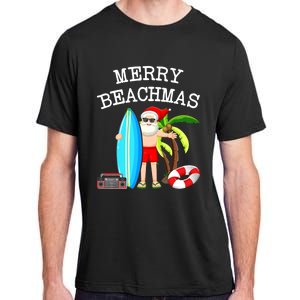 Merry Beachmas Santa Surfer Christmas In July Summer Lovers Adult ChromaSoft Performance T-Shirt