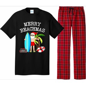 Merry Beachmas Santa Surfer Christmas In July Summer Lovers Pajama Set