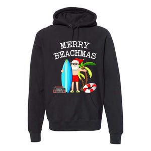 Merry Beachmas Santa Surfer Christmas In July Summer Lovers Premium Hoodie