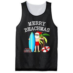 Merry Beachmas Santa Surfer Christmas In July Summer Lovers Mesh Reversible Basketball Jersey Tank