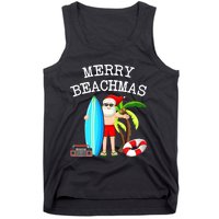 Merry Beachmas Santa Surfer Christmas In July Summer Lovers Tank Top