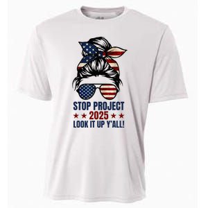 Messy Bun Stop Project 2025 Look It Up Y’All Us Flag Cooling Performance Crew T-Shirt