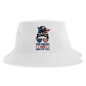 Messy Bun Stop Project 2025 Look It Up Y’All Us Flag Sustainable Bucket Hat