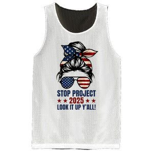 Messy Bun Stop Project 2025 Look It Up Y’All Us Flag Mesh Reversible Basketball Jersey Tank