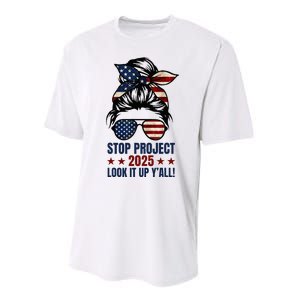 Messy Bun Stop Project 2025 Look It Up Y’All Us Flag Performance Sprint T-Shirt