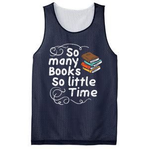 Many Books So Little Time Funny Reading Bookworm Librarian Mesh Reversible Basketball Jersey Tank