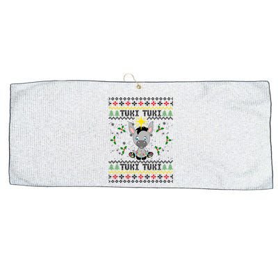 Mi Burrito Sabanero Mexico Tuki Donkey Xmas Ugly Sweater Large Microfiber Waffle Golf Towel