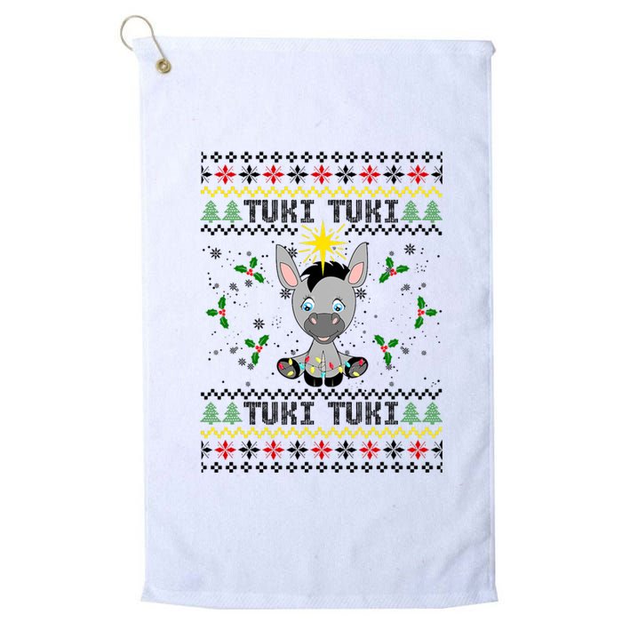 Mi Burrito Sabanero Mexico Tuki Donkey Xmas Ugly Sweater Platinum Collection Golf Towel