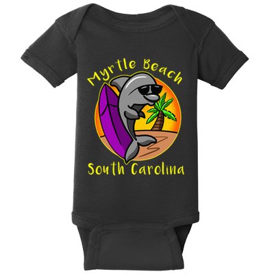 Myrtle Beach South Carolina Dolphin Vacation Baby Bodysuit
