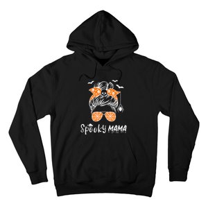 Messy Bun Spooky Mama Mom Funny Halloween Costume Skull Hoodie