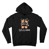 Messy Bun Spooky Mama Mom Funny Halloween Costume Skull Hoodie