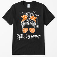 Messy Bun Spooky Mama Mom Funny Halloween Costume Skull Tall T-Shirt