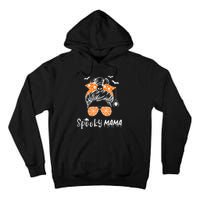 Messy Bun Spooky Mama Mom Funny Halloween Costume Skull Tall Hoodie