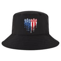 Messy Bun Skulls USA American Flag Painted Heart Cool Comfort Performance Bucket Hat