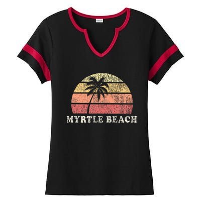 Myrtle Beach Sc Vintage 70s Retro Throwback Design Ladies Halftime Notch Neck Tee