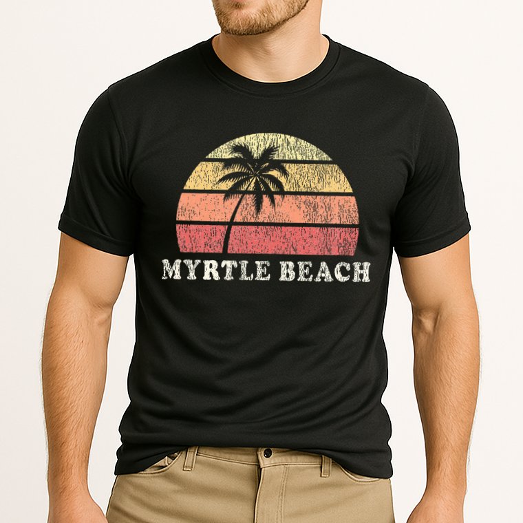 Myrtle Beach Sc Vintage 70s Retro Throwback Design Performance Shirt